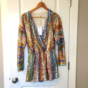 Endless Rose, Sequined short jumper. Size Small, Multicolored with lining.